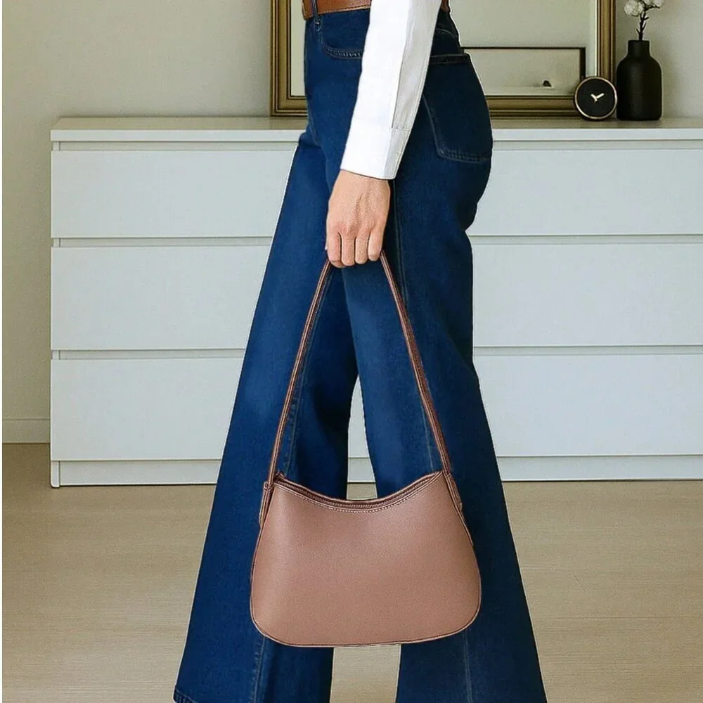 Navy Blue Elegant Women's Stretchy Straight Leg Denim Pants